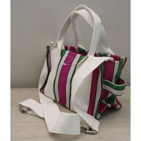 BDG x Urban Outfitters OB1767894 Pink/Green Striped Serena Mesh Mini Tote Bag - Picture 6 of 8